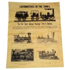 Locomotives in the 1800's - Mini Railroad Train Historical Poster
