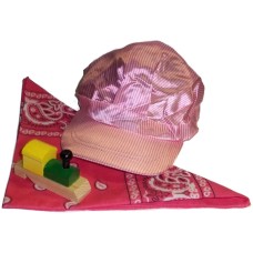 RTD-2680 : Girl's Train Party Hat with Scarf and Train-shaped Whistle at TrainPartyFavors.com
